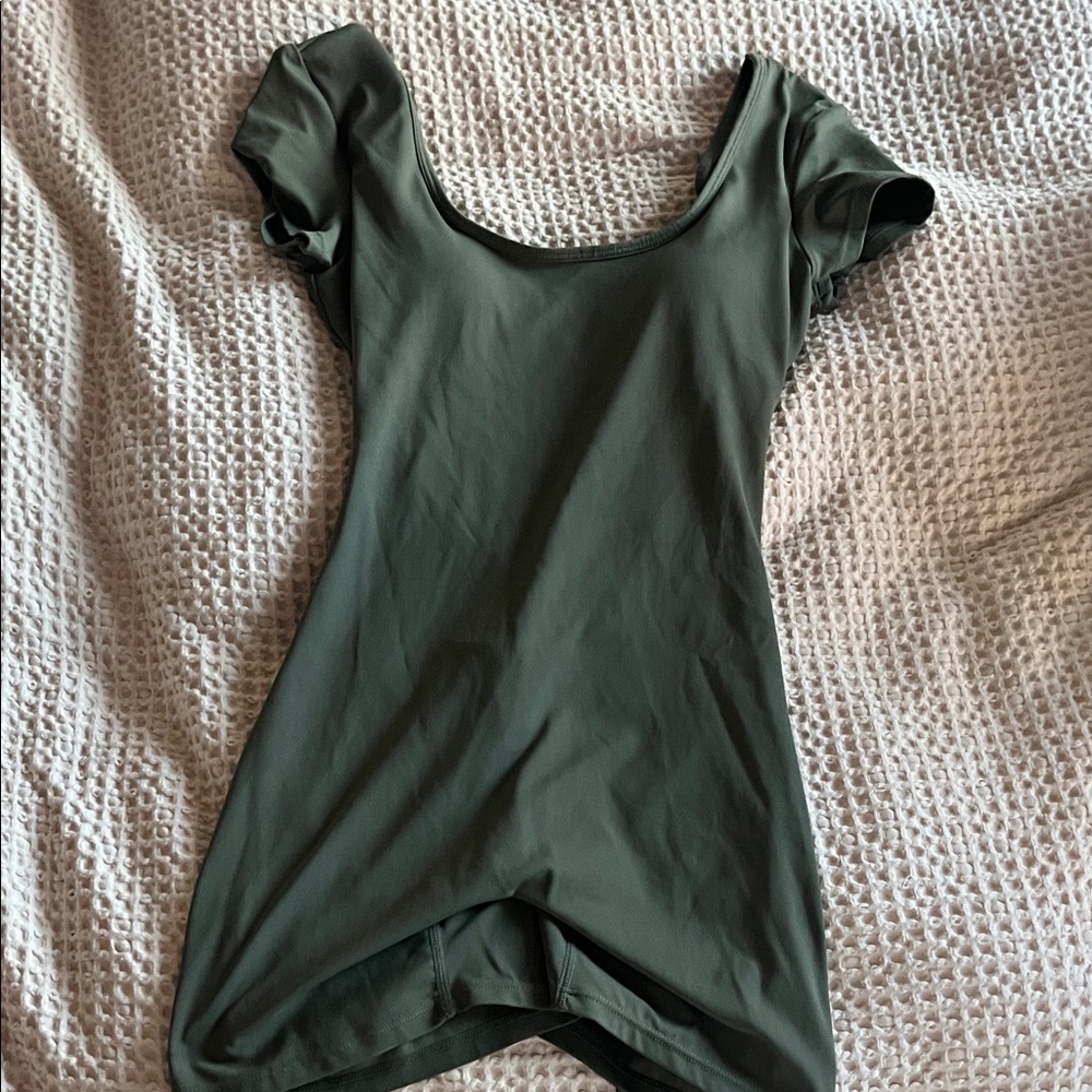 Green Romper one piece workout suit